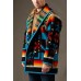 Man's Geometry Print Fashion Lapel Jacket